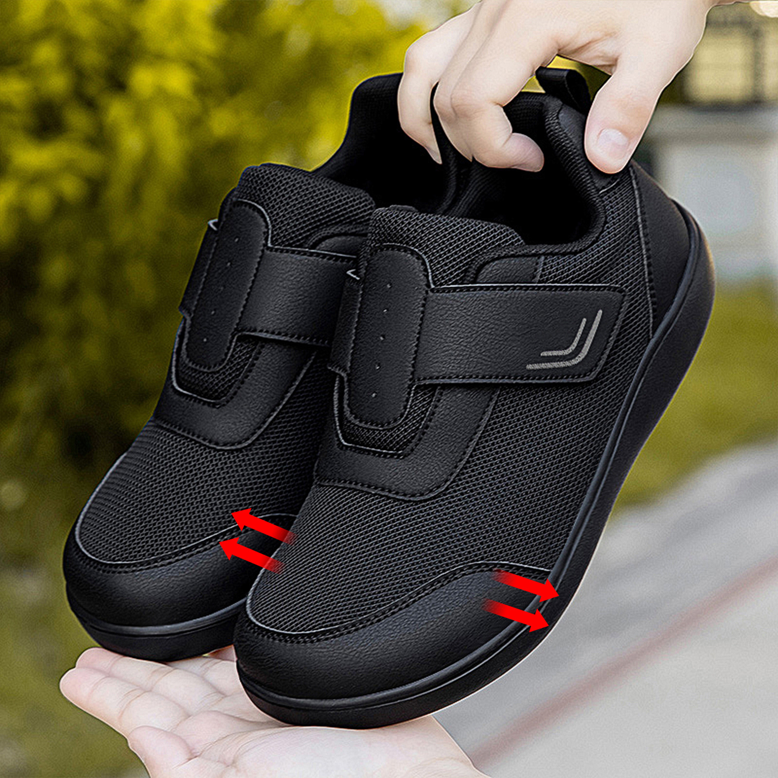 Velcro cabeza redonda pareja viajes zapatos de caminata, zapatos casuales de primavera y otoño zapatos deportivos de malla de altura baja
