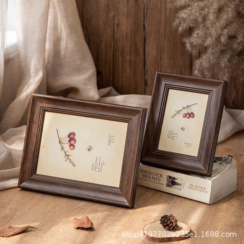 American-Style Photo Frame for Tabletop or Wall Hanging, 6inch 7inch A3 Photo Printing, Vintage Home Decoration, Creative Photo Frame Wholesale, Handmade