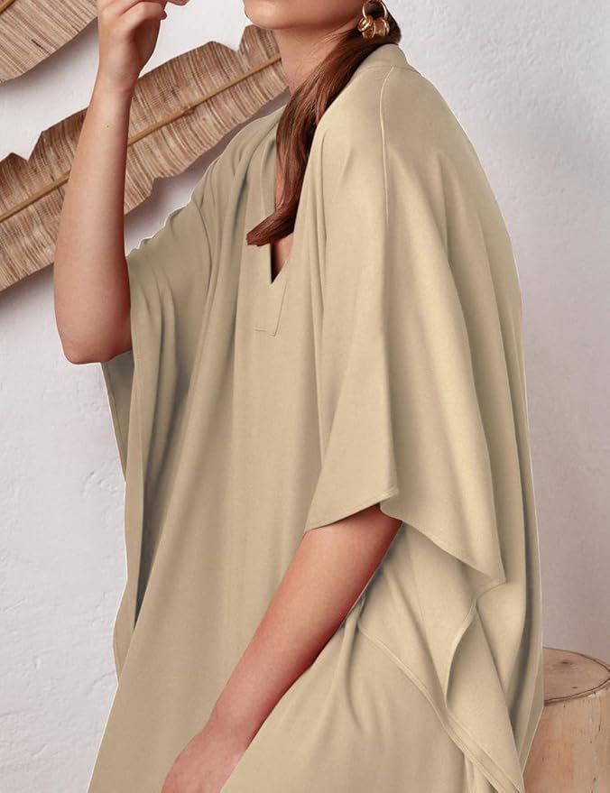 Transfronterizo amazónico algodón sólido playa blusa de cuello vertical vestido de vacaciones bikini camiseta protector solar MB305