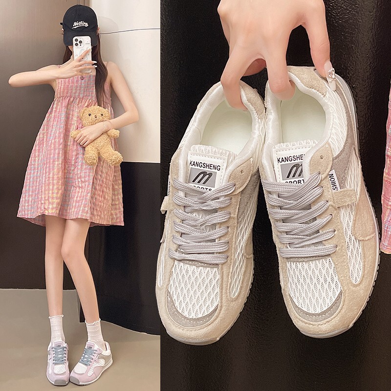 女性用スポーツシューズ 2025 春夏新作通気性フォレストシューズロートップフラットシューズ女性のレースアップカジュアルシューズトレンディ|undefined