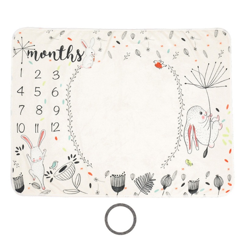 Manta de franela con estampado digital personalizado del fabricante, manta de fotografía para el crecimiento del bebé en su primer mes y 100 días