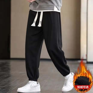Pants men's ankle-tied sweatpants spring and autumn Korean style loose gray sports pants men's American new knitted casual trousers