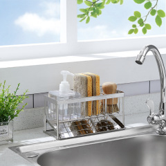304 stainless steel sponge drain rack kitchen sink countertop storage rack hand soap rag storage rack sponge rack