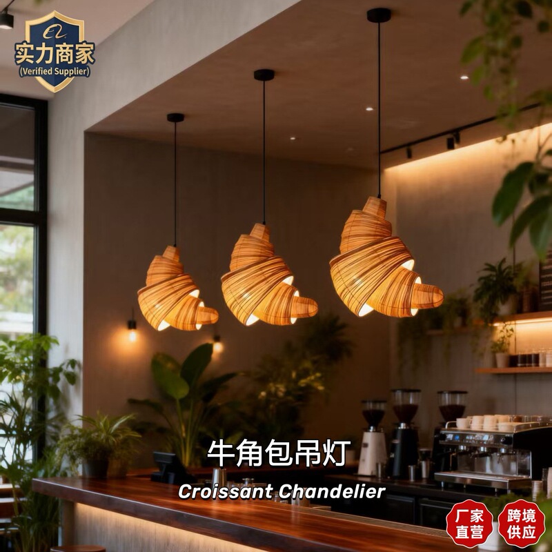 Dessert cake bakery croissant chandelier coffee shop restaurant bar counter window display fabric chandelier
