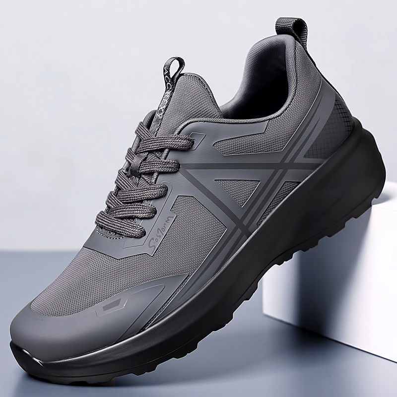 秋季户外超轻登山徒步鞋厚底生活鞋运动透气软底减震越野跑步鞋男