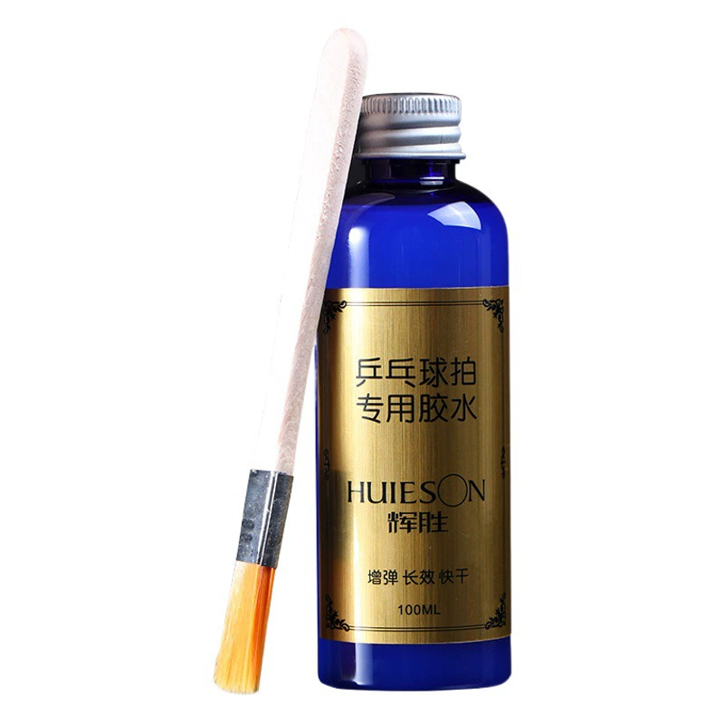 Huisheng Blue Bottle 100 мл Органический клей для настольного тенниса Tackifier Быстросохнущий долговечный клей для настольного тенниса с липкой кистью