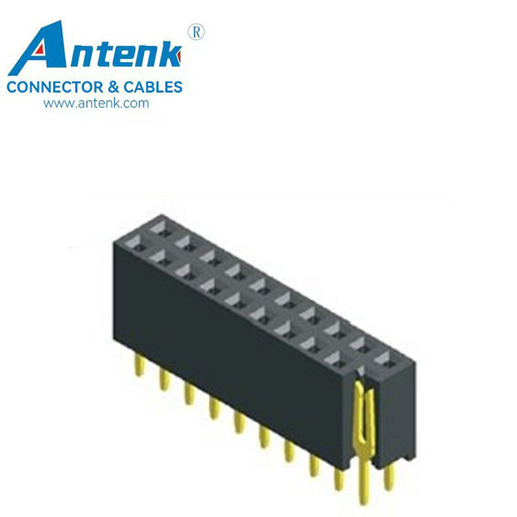 1.27排母 塑高8.5mm 180°双排 18PIN排母