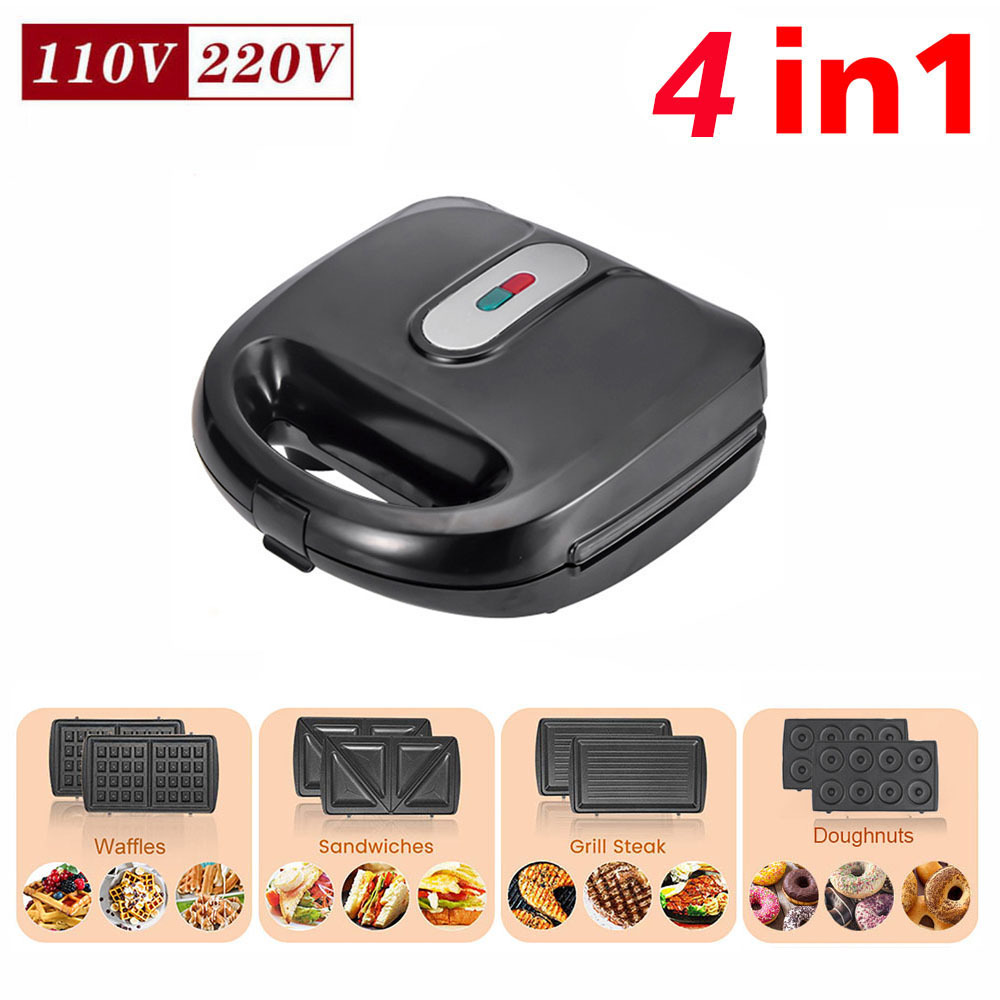 Sandwich Maker donut máquina hogar reemplazable placa extraíble waffle máquina tostada prensa máquina de pan carne barbacoa máquina