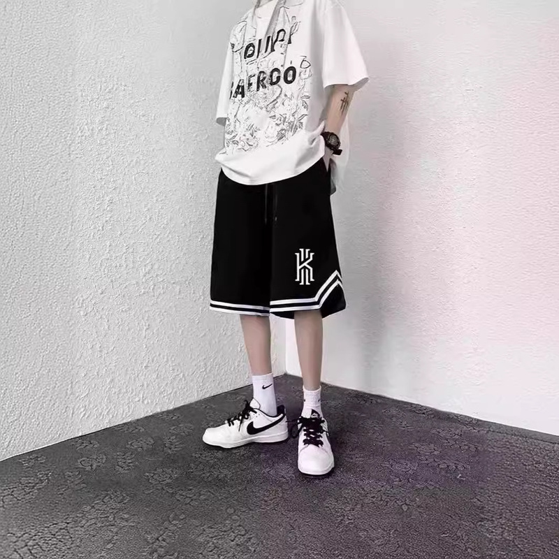 American Basketball Shorts Men's Summer Thin Loose Sports Running Pants Men's Ice Silk Quick-drying Casual Pants