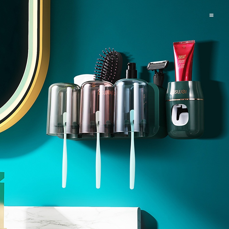 Estante de cepillo de dientes eléctrico montado en la pared baño enjuague bucal Copa ponche-libre cepillo de dientes taza montado en la pared cepillo de dientes taza traje