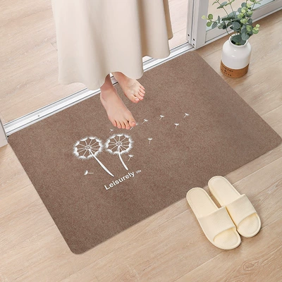 Avtomobil döşəmə paspasları: Mat, Can Be Cut, Bedroom - embroidered-cafe-dandelion-white-40cm60cm