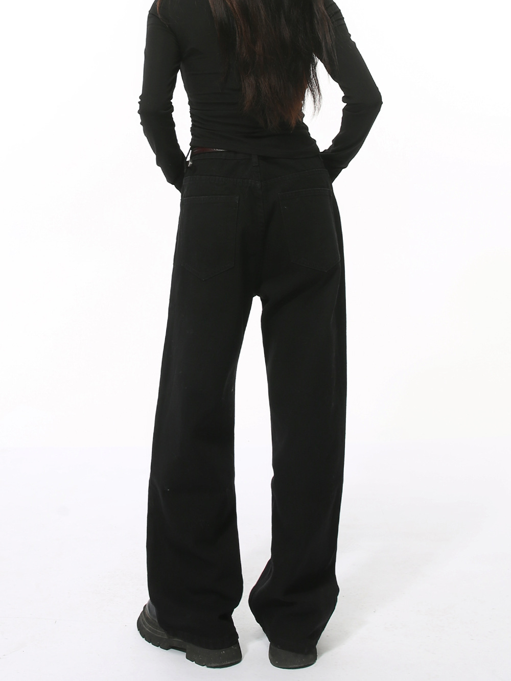 MTLCLOTHES Hombres| Nuevos productos de otoño coreanos básicos minimalistas de color sólido con jeans casuales sueltos