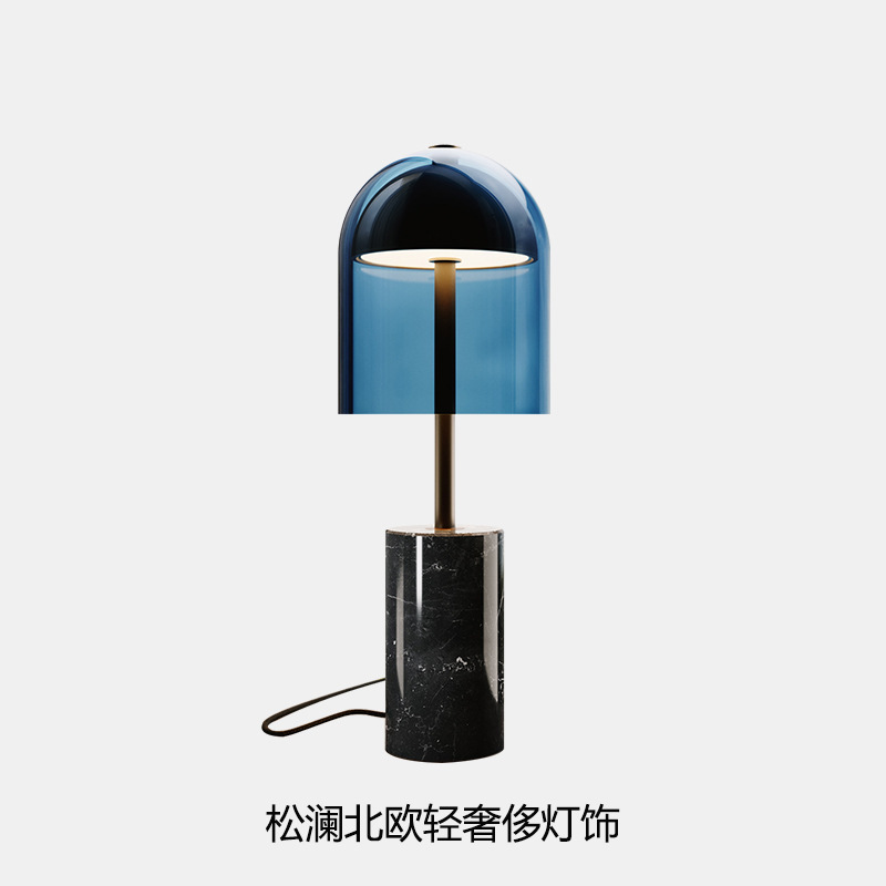 意式大理石台灯设计师高级感主卧室氛围书房客厅创意样板房床头灯|undefined