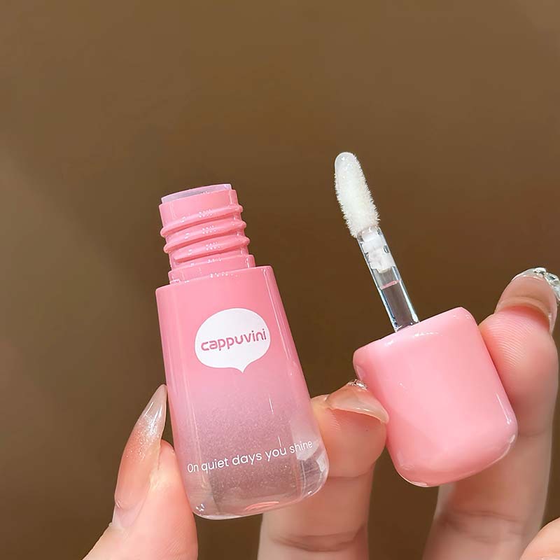 Cappuvini Fruit Touch Lip Oil Coreano Glass Lip Hydrating Clear Lipstick Honey Maquillaje