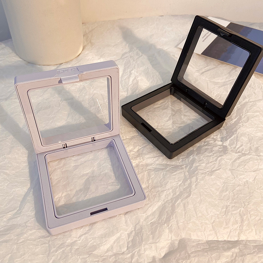 Plastic Material Fashion Korean Style Bag Solid Color Transparent Plastic Storage Box Jewelry Boxes