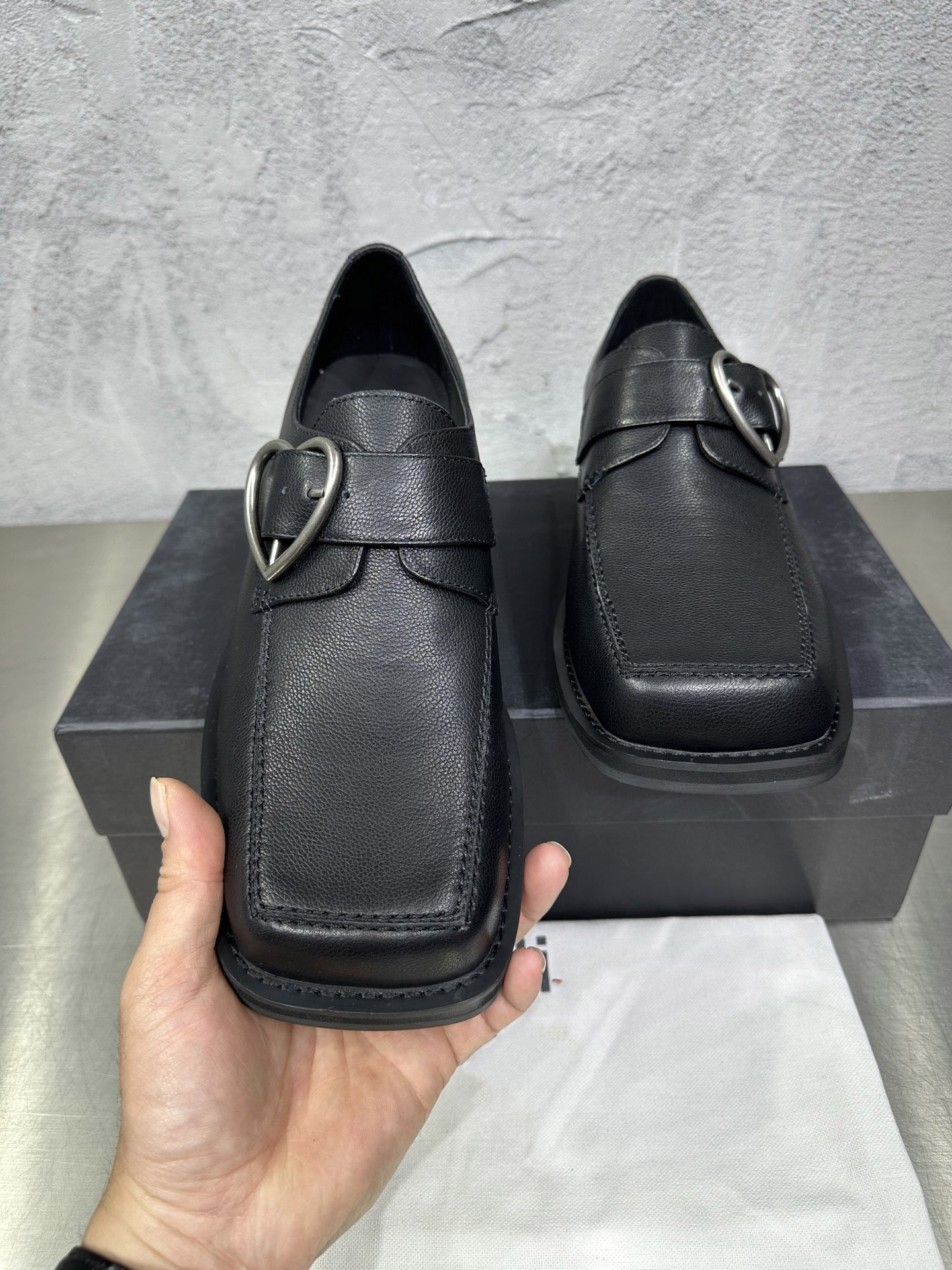 Quality Shoes Fashion Trend Men's Youth Outdoor Toe Black Thick Sole Platform Shoes Large Size Height Increasing Casual Versatile_vogvips.com