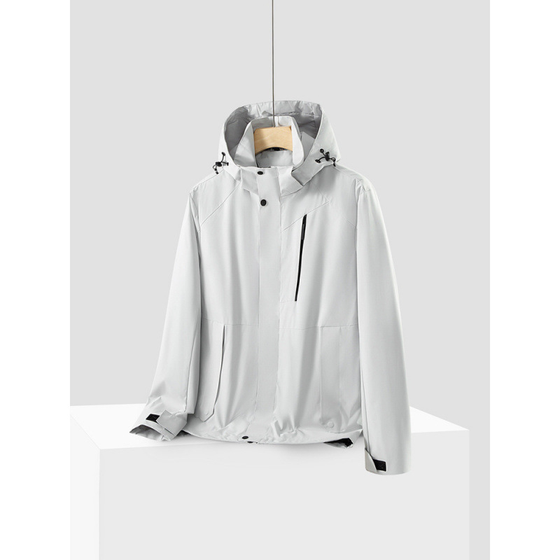 2025 primavera nueva pareja chaqueta casual chaqueta con capucha para hombre sombrero desmontable exterior a prueba de viento y exterior impermeable
