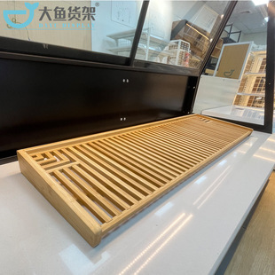 Solid Wood Bread Tray Supermarket Convenience Store Cake Pastry Baking Shelf Island Cabinet Wooden Wall Display Tray