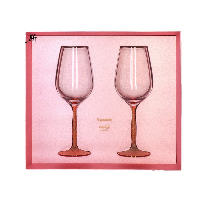 Juego de copa de vino tinto de cristal importado checo, copa de vino de alta gama, regalo de boda, regalo de inauguración, caja de regalo de copa