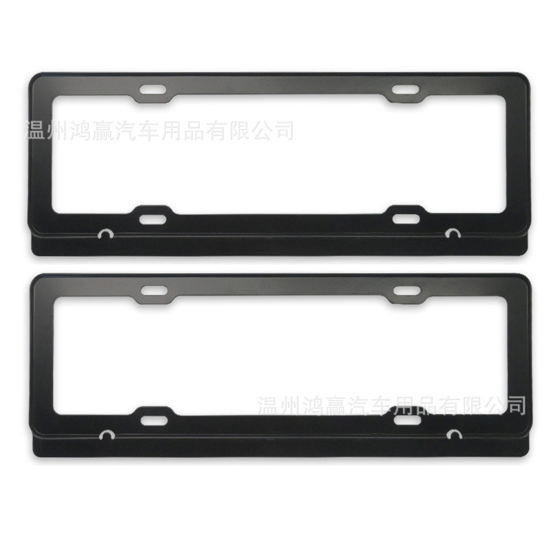 New Traffic Regulations Car License Plate Frame Double-Layer Anti-Break Aluminum Alloy Carbon Fiber Pattern License Plate Frame Borderless License Plate Protection Frame