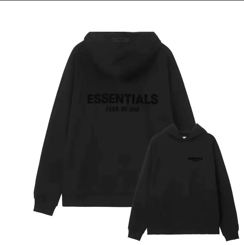 22Ss Hooded Fog Sweatshirt with Front and Rear Flocking Essentials American High Street Fashion Brand Cross-Border Hoodie Complex