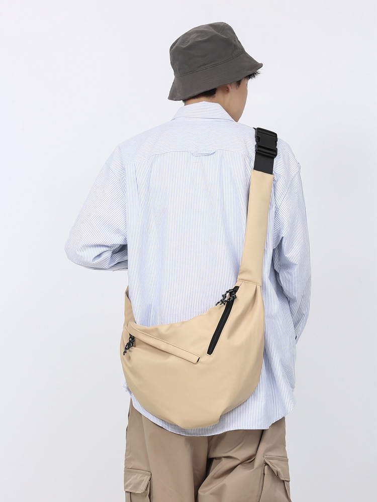 Bolso tipo dumpling unisex de gran capacidad, estilo coreano, moderno, Harajuku, sencillo, deportivo, para ir al trabajo, de un solo hombro, bandolera.