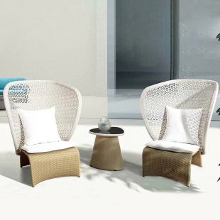 Outdoor Tables and Chairs Designer Garden Courtyard Rattan Furniture Creative Outdoor Balcony Table and Chair Combination Sample Room Rattan Chair