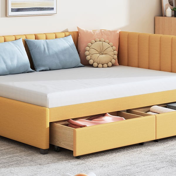 Cama de tela moderna y simple nórdica de lujo ligero pequeño paquete blando red dormitorio principal colchón de espuma de memoria cama doble image 5