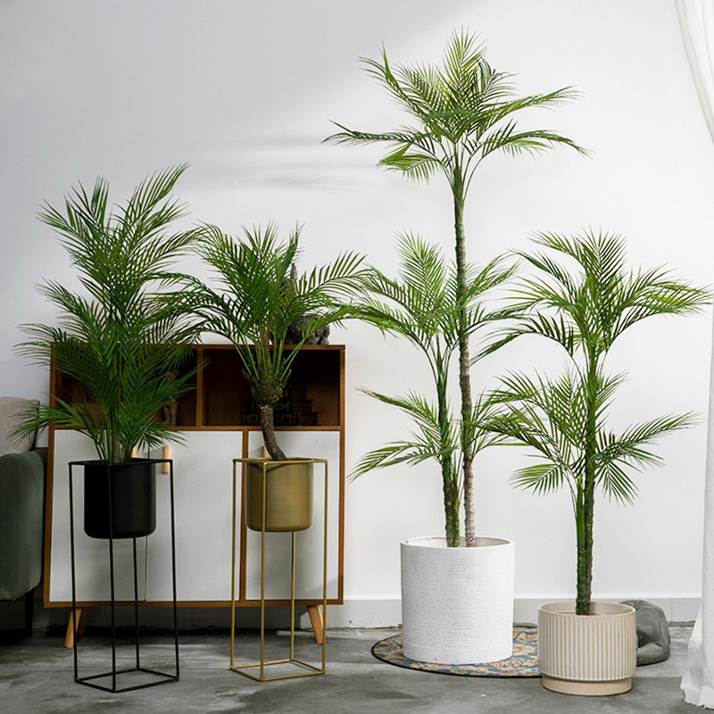 Planta verde artificial cola de fénix planta falsa decoración interior ventana piso en maceta conjunto decoración hoja fina cola suelta árbol de girasol