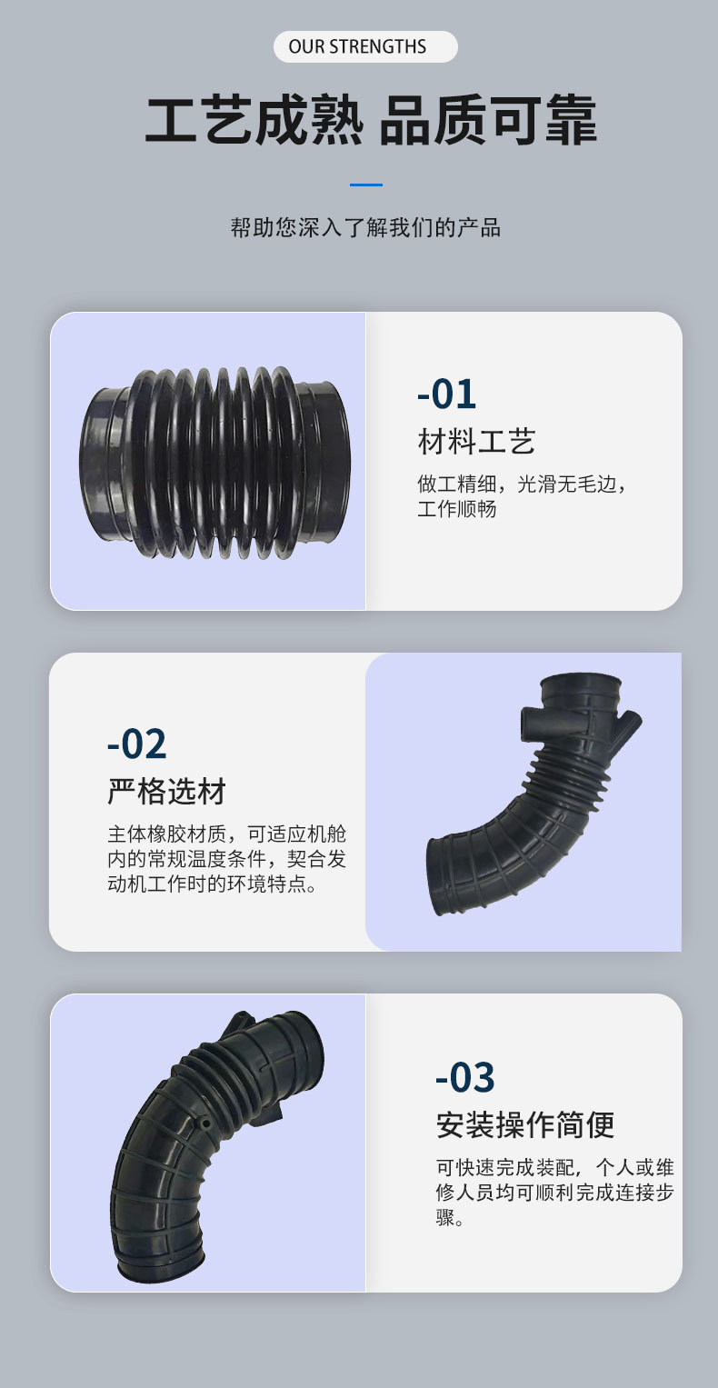 Air Filter Intake Pipe Suitable for E34 Bmw 13711719959 Rubber Molded Pipe Automotive Rubber Pipe
