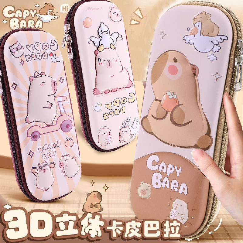 26 nuevos bolsas de lápiz para niños 3D estereoscópicas caja de papelería de gran capacidad multifuncional EVA caja de lápiz bolsas de papelería