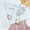 Glossy beads, earrings handmade, accessory, hand painting