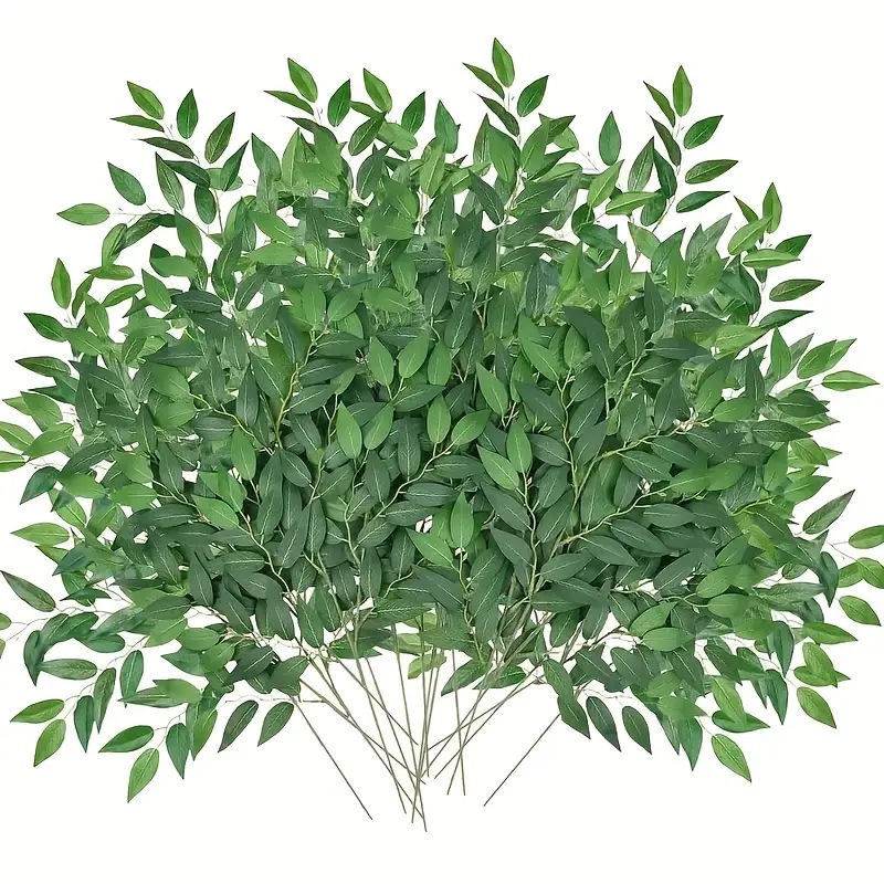Artificial leaves single artificial willow leaf cross-border new artificial green plant leaf decoration single fake Willow Leaf Wholesale