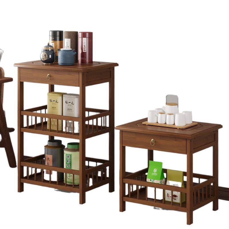 家用沙发边柜小茶几麻将桌边角几小方桌置物架茶桌茶台边茶叶柜子|undefined