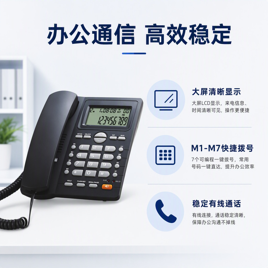 L005 English model caller ID telephone, wired landline phone, business/home/office dual interface