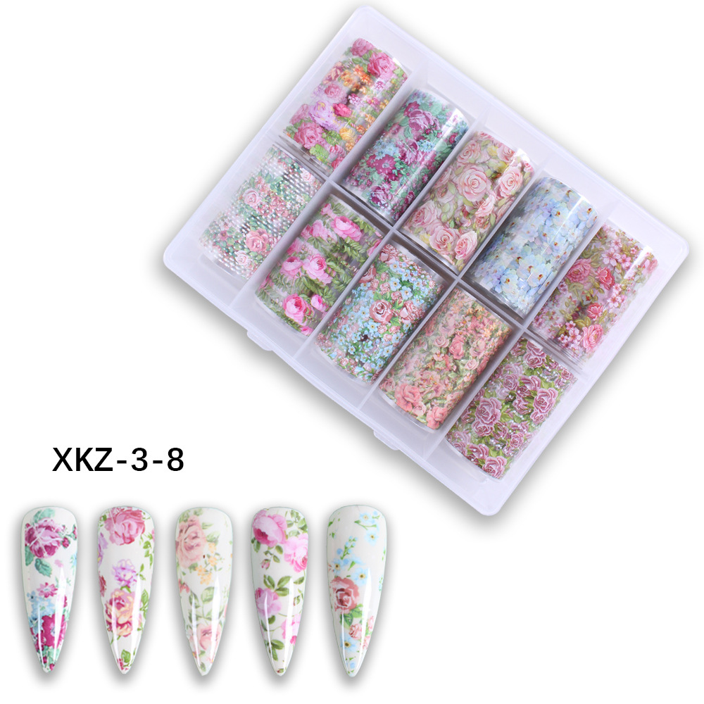 Transferencia de Arte de uñas de Navidad Fabricante de pegatinas de cielo estrellado Nuevo arte de uñas cielo estrellado pegatinas traje floreciente cielo estrellado papel al por mayor