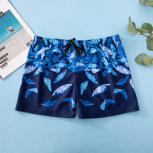 Men's swim trunks with waist tie, suitable for men's hot spring swimming, elastic, large and fast-drying, comfortable swim trunks