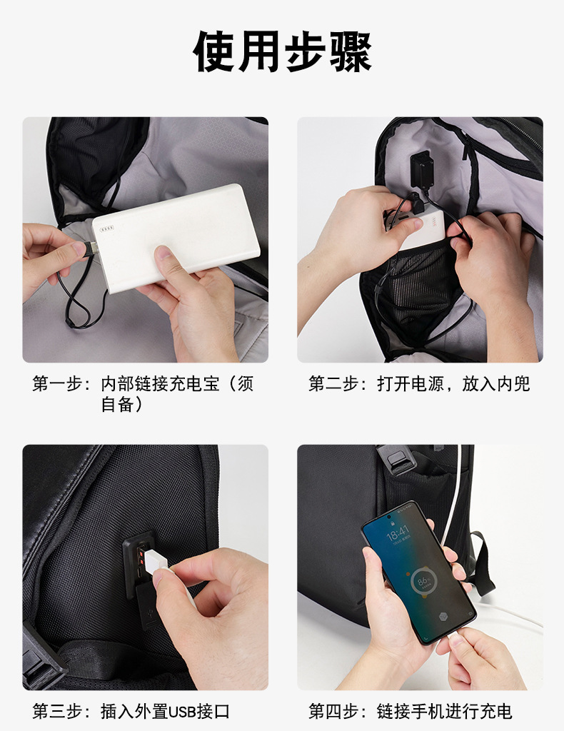 New business backpack, men's backpack, USB laptop bag, fashionable and trendy, light luxury business backpack undefined