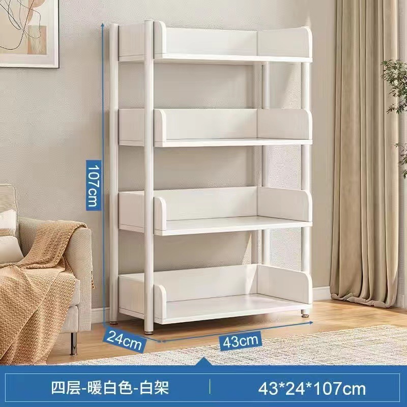 Estante de libros simple de hierro forjado doméstico de almacenamiento de suelo estante de exhibición estante de almacenamiento estante de estante de almacenamiento estante de biblioteca para estudiantes