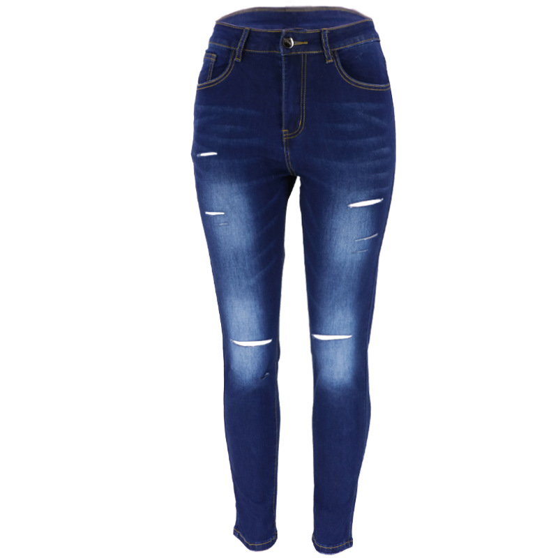 Jeans Ajustados Elásticos Desgastados y Rotos para Mujer, Otoño/Invierno 2025, Estilo Europeo y Americano, Sexy, Tallas Grandes, Levanta Glúteos