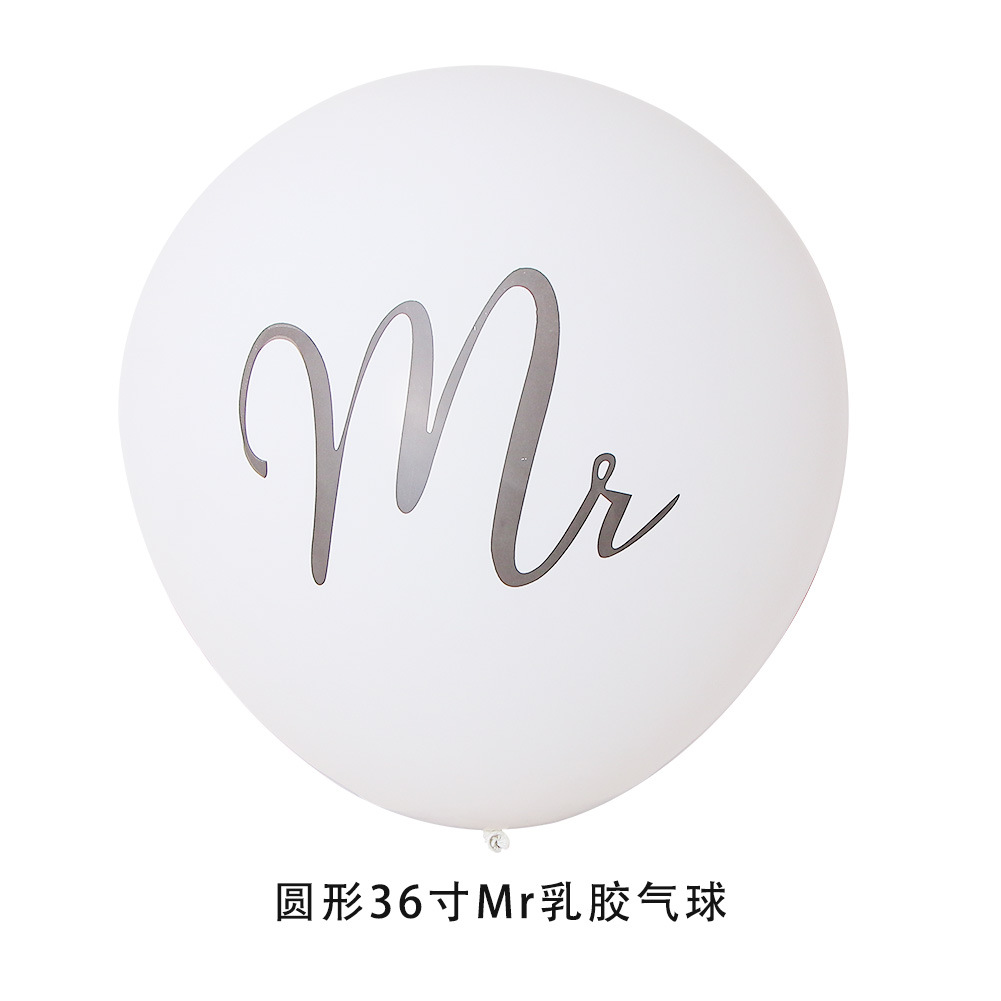 36 pulgadas globo de látex redondo blanco MRMRS Impresión de látex Boda boda compromiso fiesta decoración globo
