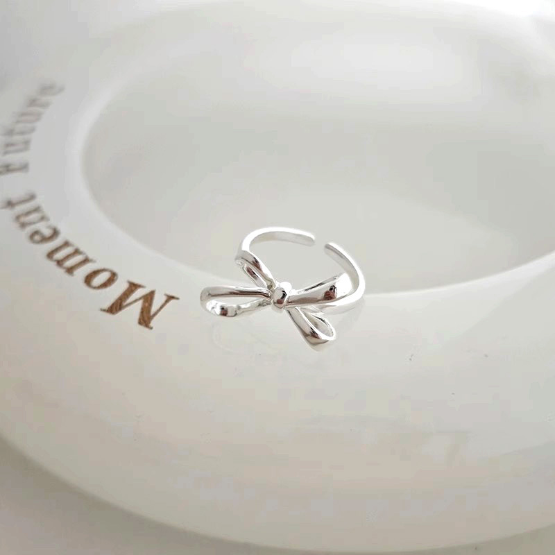 Date, Tea Party Occasion 1 Piece 925 Sterling Silver Bow Knot Open Rings