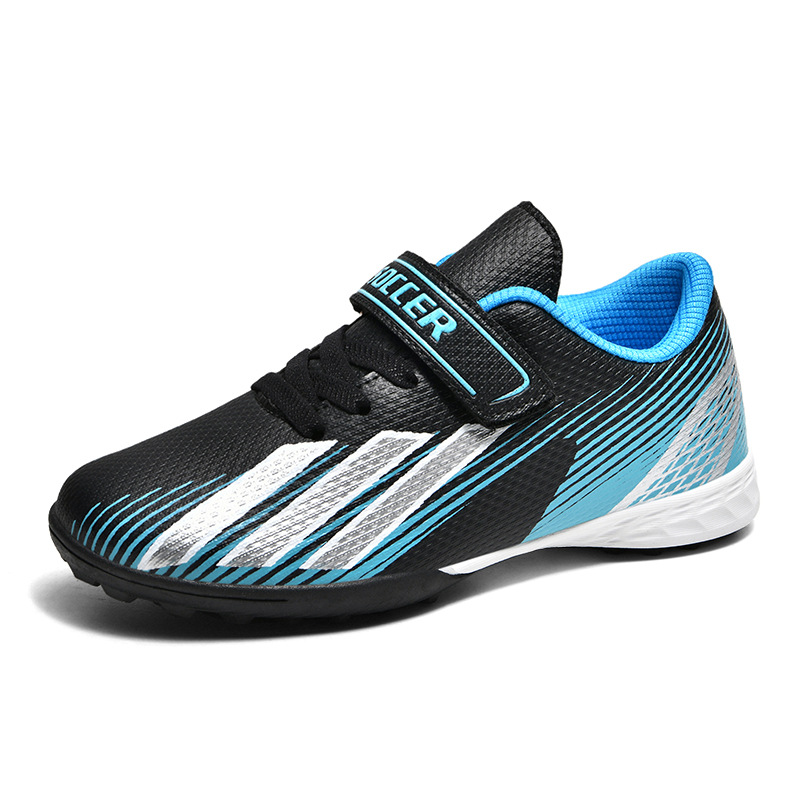 Zapatos de fútbol de velcro para niños, niños y niñas, niños y niñas, zapatos de fútbol de césped artificial, zapatos de entrenamiento de competencia