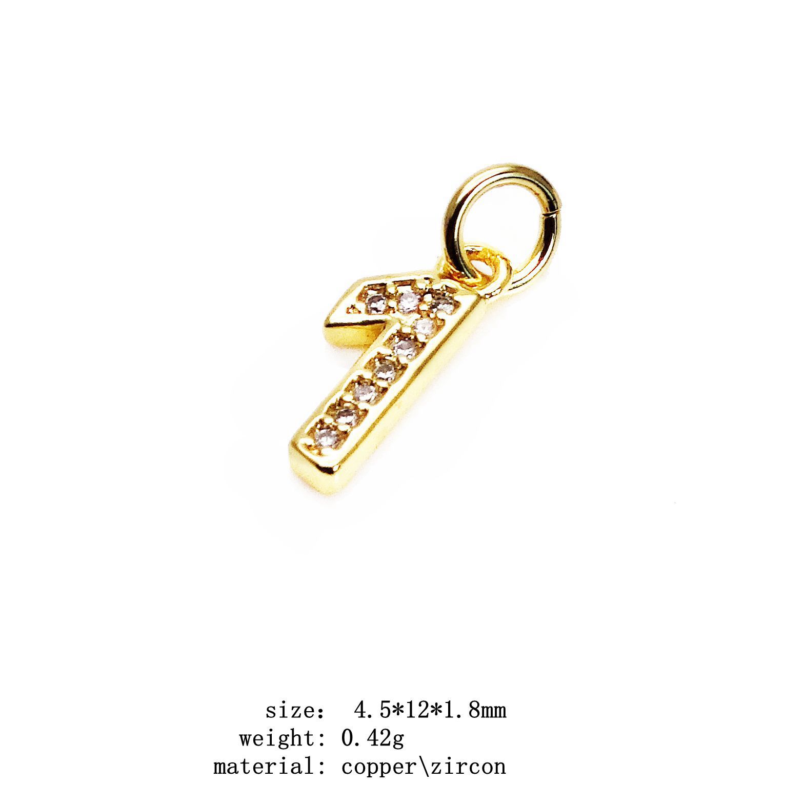 2g Weight Pendant Jewelry Making Type Zircon Inlay Material 1 Piece Quantity Copper Material Number Pattern Inlay Design Simple Style Style 1 Piece Copper Zircon Number Pendant 5
