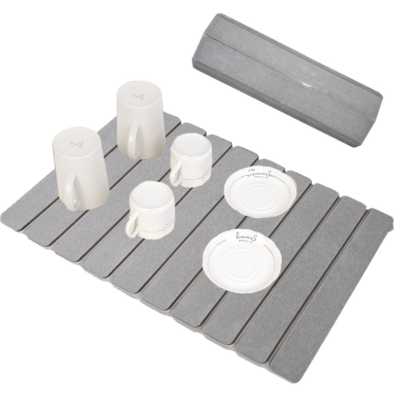 almohadilla de barro de diatomas dura almohadilla de drenaje plegable cuenco de secado almohadilla de cocina de baño almohadilla de absorción de agua multifuncional de escritorio