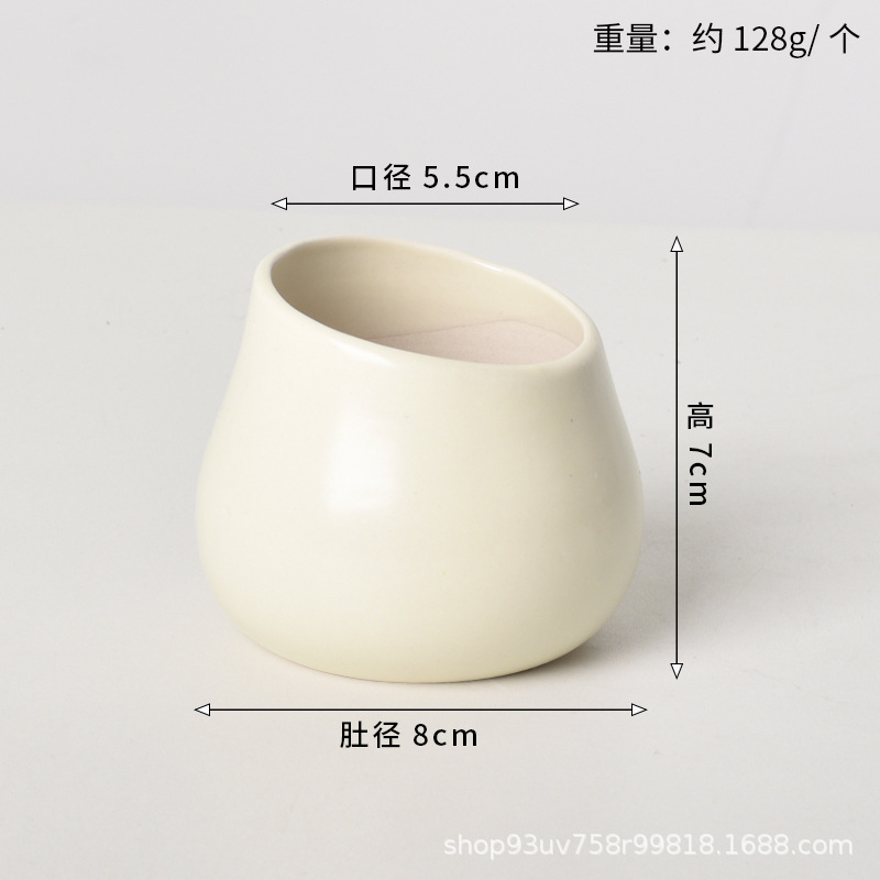 Pot de cerámica crema INS lujo ligero de alto nivel sensación de plantación de orquídeas mariposa simple orquídeas plantación de pot de porcelana blanca Dehua