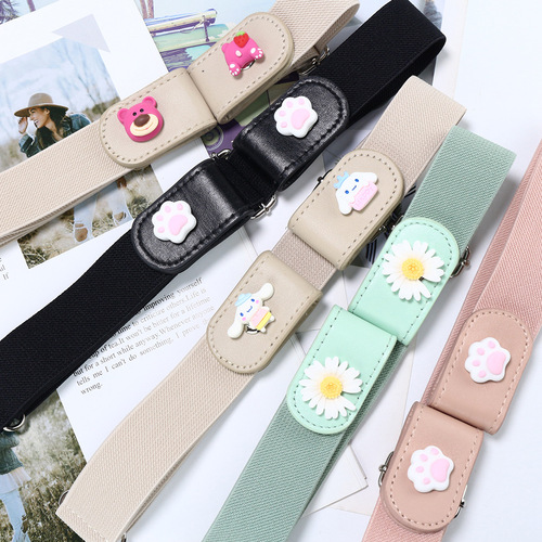 Internet celebrity lazy belt women's decorative all-match jeans belt invisible seamless student elastic elastic belt women's belt
