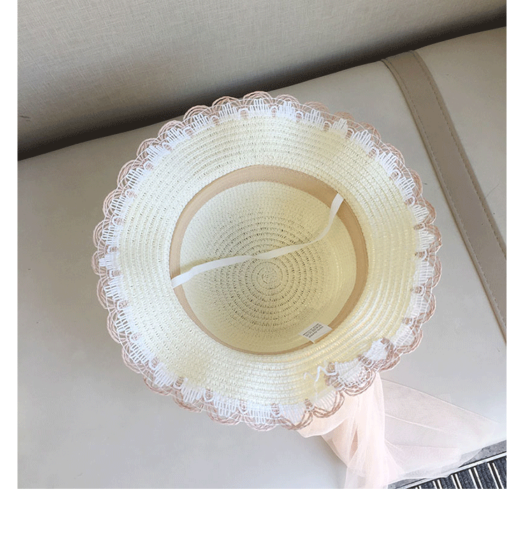 Cute, Sweet Style Girl'S Cute Sweet Solid Color Straw Hat