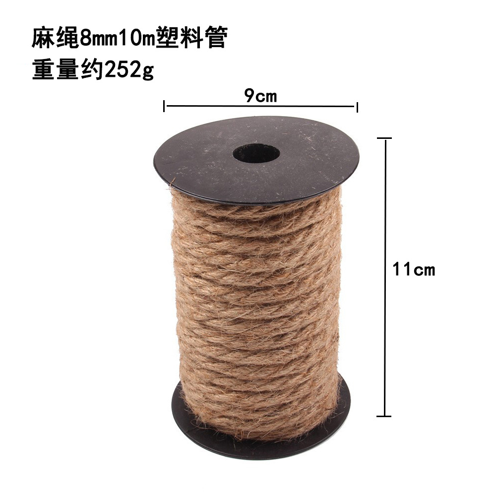 Cuerda de cáñamo de protección del medio ambiente, cuerda hecha a mano de bricolaje, decoración, embalaje, etiqueta, cuerda de cáñamo 1mm-20mm, varias especificaciones de grosor