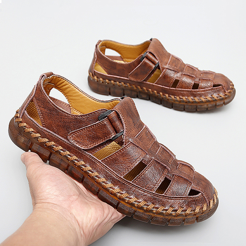 Dropshipping Cross-Border Large Size Men's Beach Sandals, Retro Summer Hollow-Out Shoes, Foreign Trade Casual Slip-On Sandals Dropshipping Cross-Border Large Size Men's Beach Sandals, Retro Summer Hollow-Out Shoes, Foreign Trade Casual Slip-On Sandals
